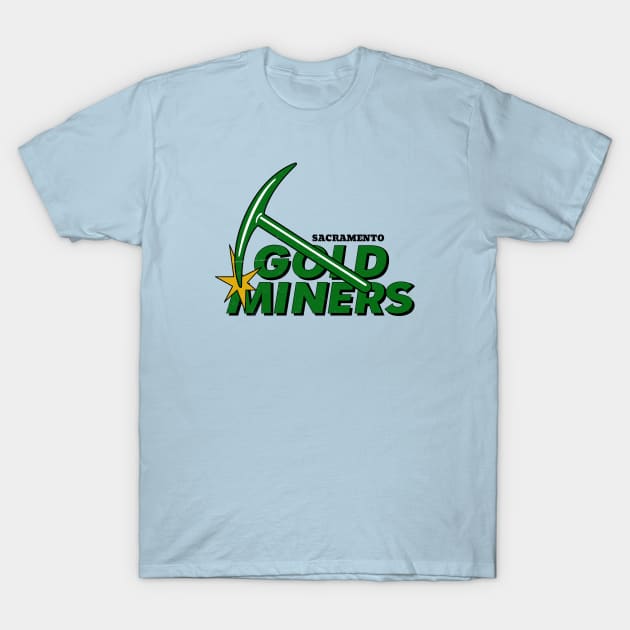 Defunct Sacramento Gold Miners Football 1993 T-Shirt by LocalZonly